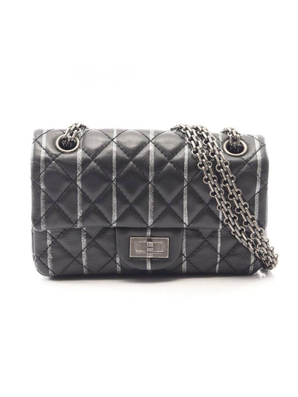 Chanel Shoulder Bag 2.55 Mini Quilted Black Lambskin Chain